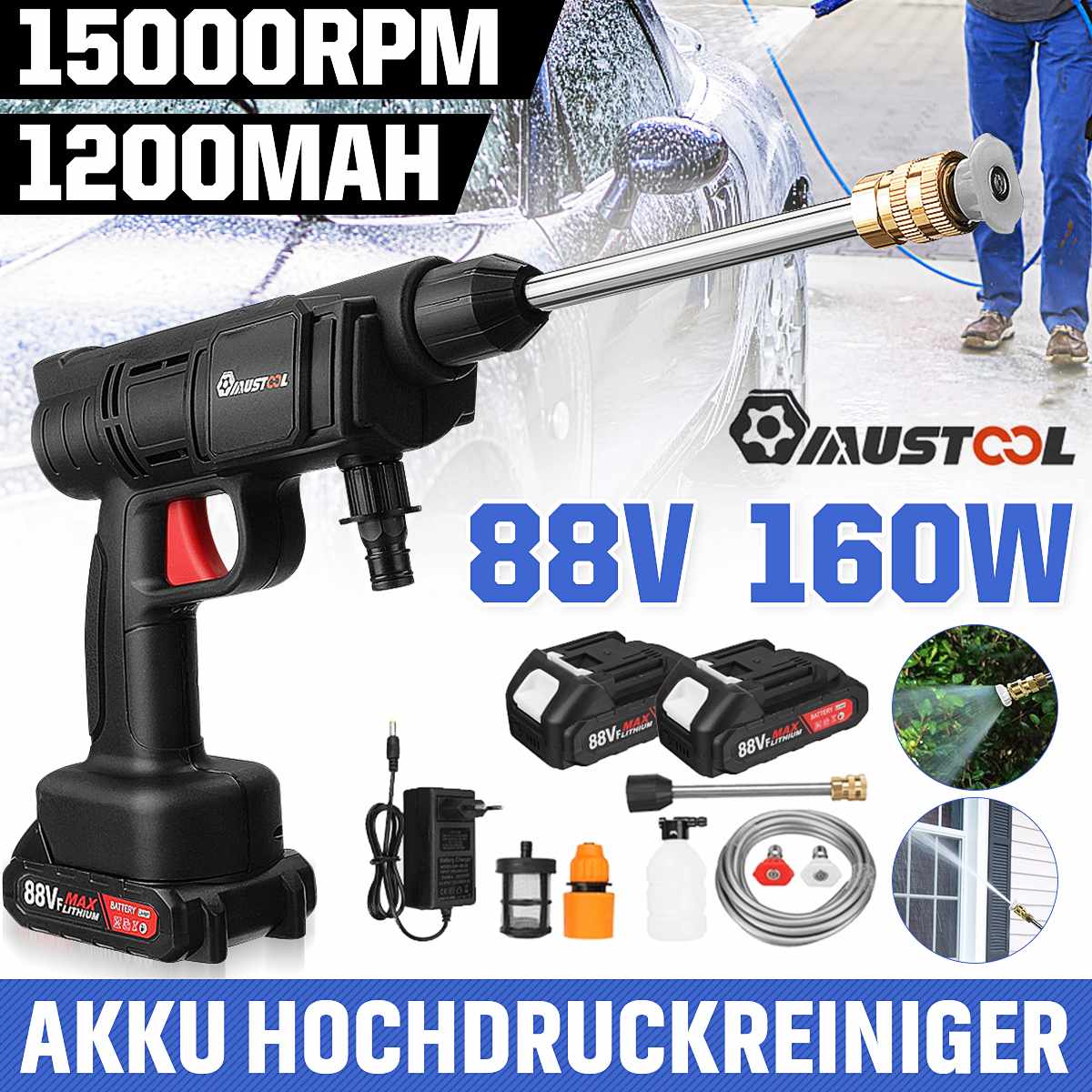 1500W Cordless High Pressure Car Washer 2 Type Clea..